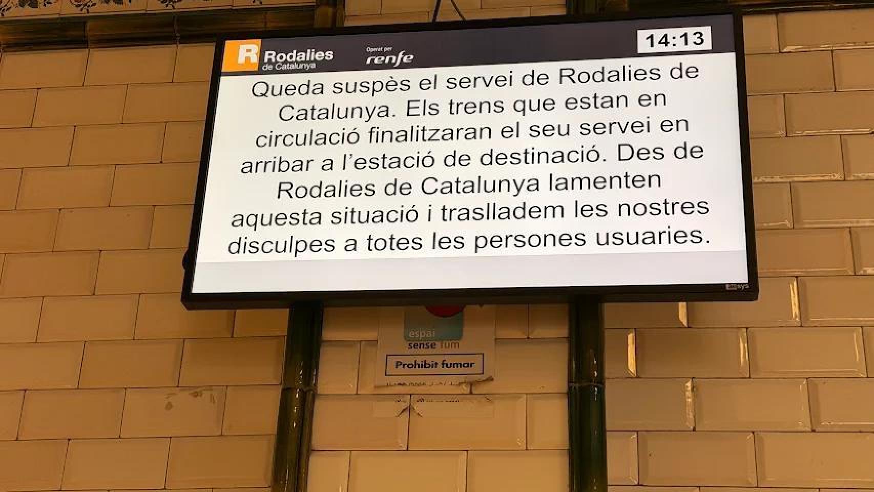 Estación de Rodalies cerradas