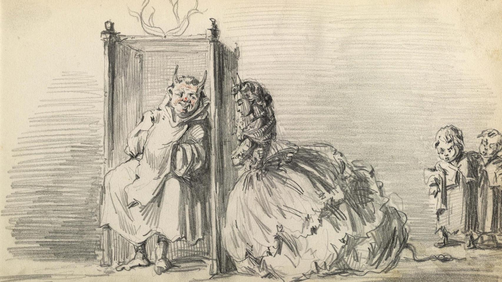 ‘La confesión’, dibujo de Gustavo Adolfo Bécquer incluido en el primer álbum de Julia Espín.