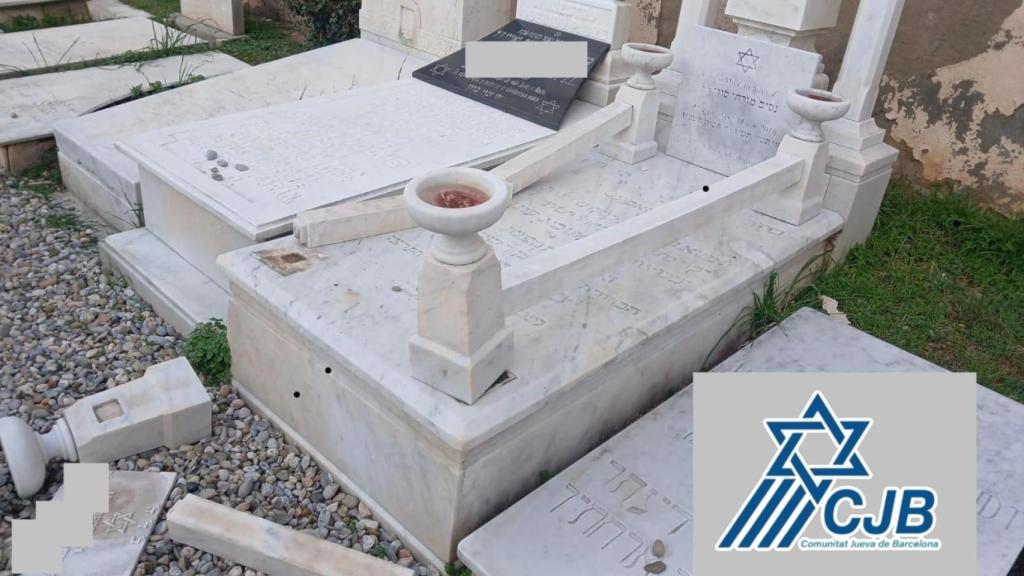 Vandalismo en el recinto judío del cementerio de Les Corts