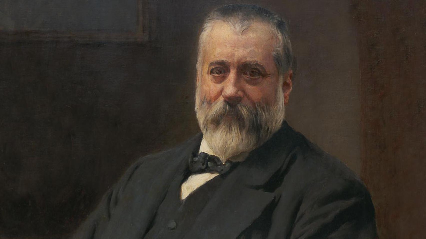 Detalle del retrato de Marcelino Menéndez Pelayo (1912
