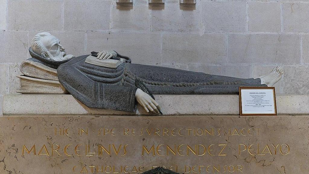Figura jacent de Marcelino Menéndez Pelayo de la Catedral de Santander.