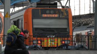 Un tren de Rodalies fuera de servicio