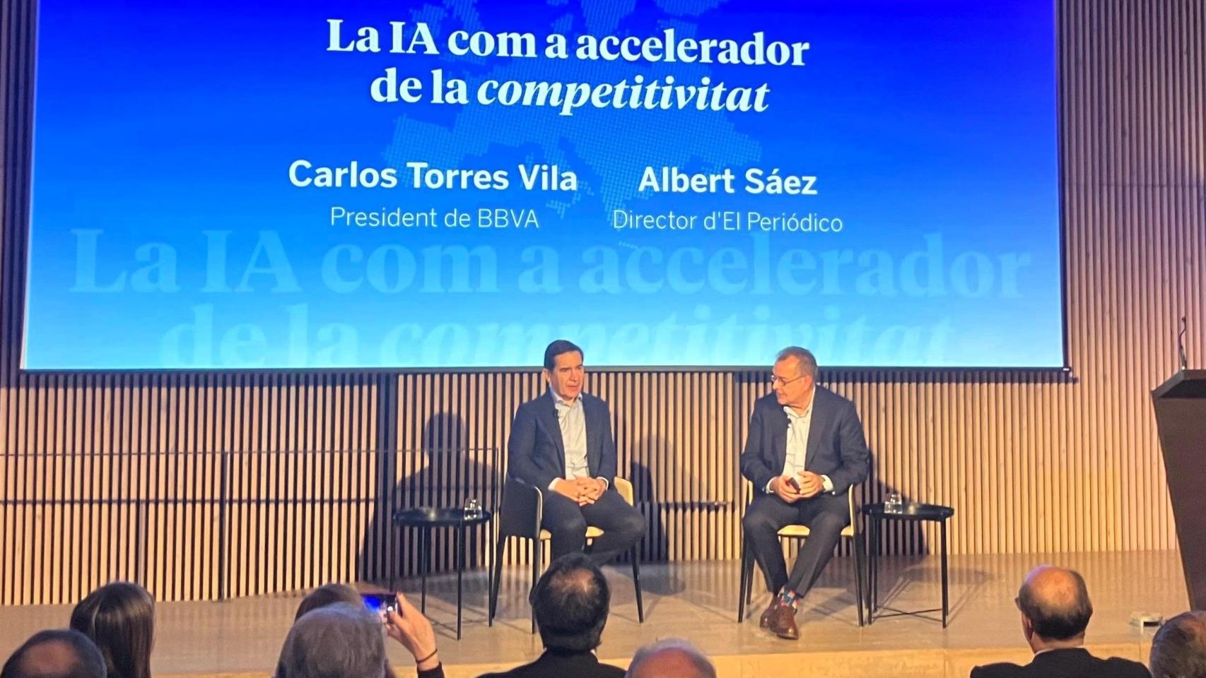 El presidente de BBVA, Carlos Torres, en el coloquio de CECOT
