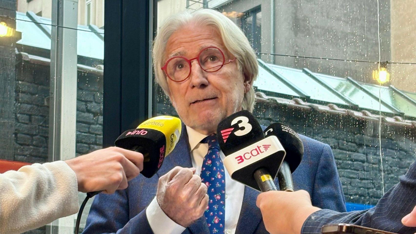 El presidente de Foment, Josep Sánchez Llibre, en declaraciones hoy en Bruselas