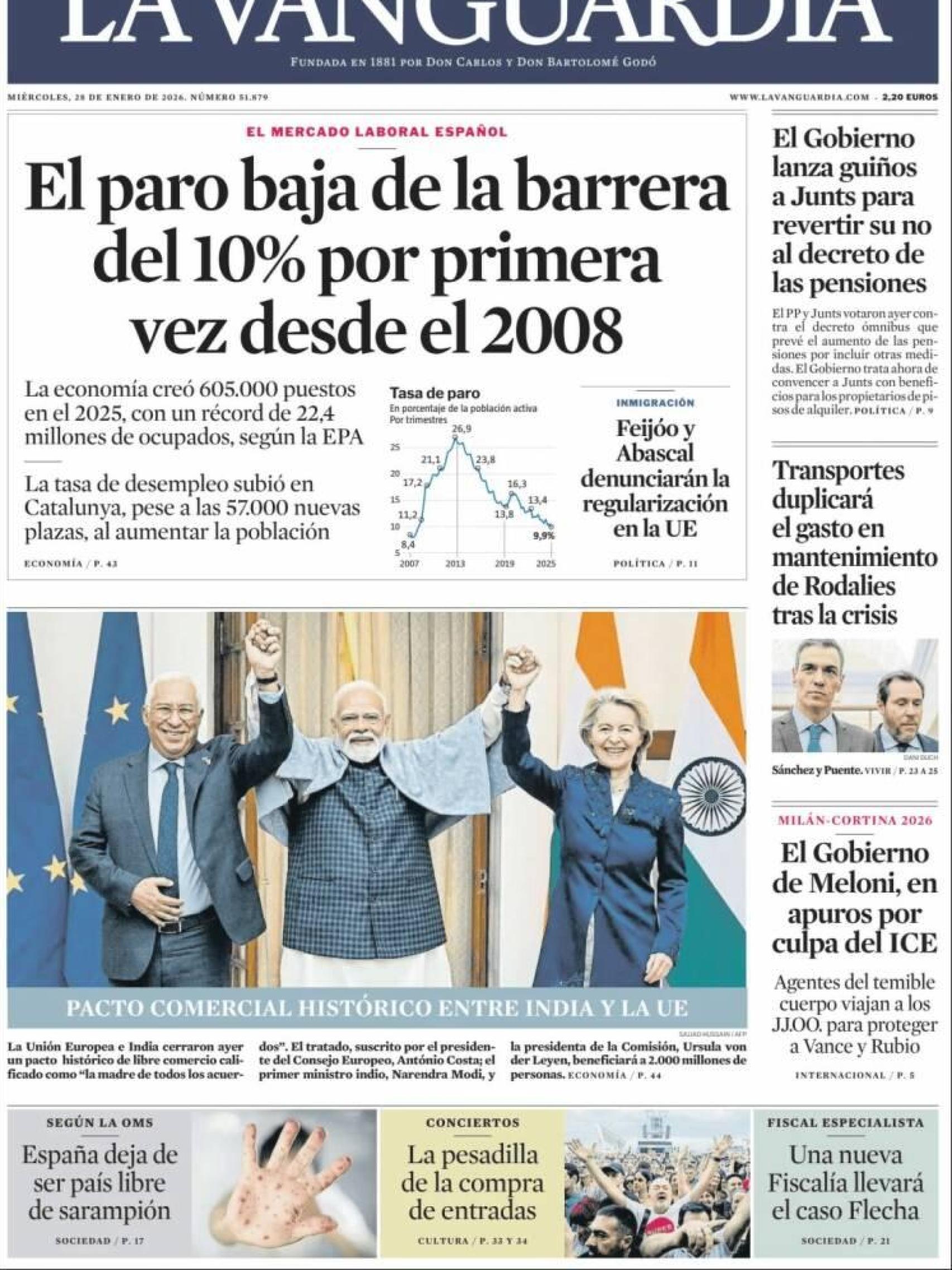 Portada de La Vanguardia