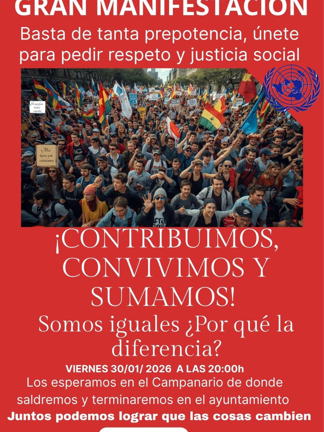 Cartel de la convocatoria de la manifestación de varias asociaciones extranjeras de Puigcerdà contra la gestión municipal
