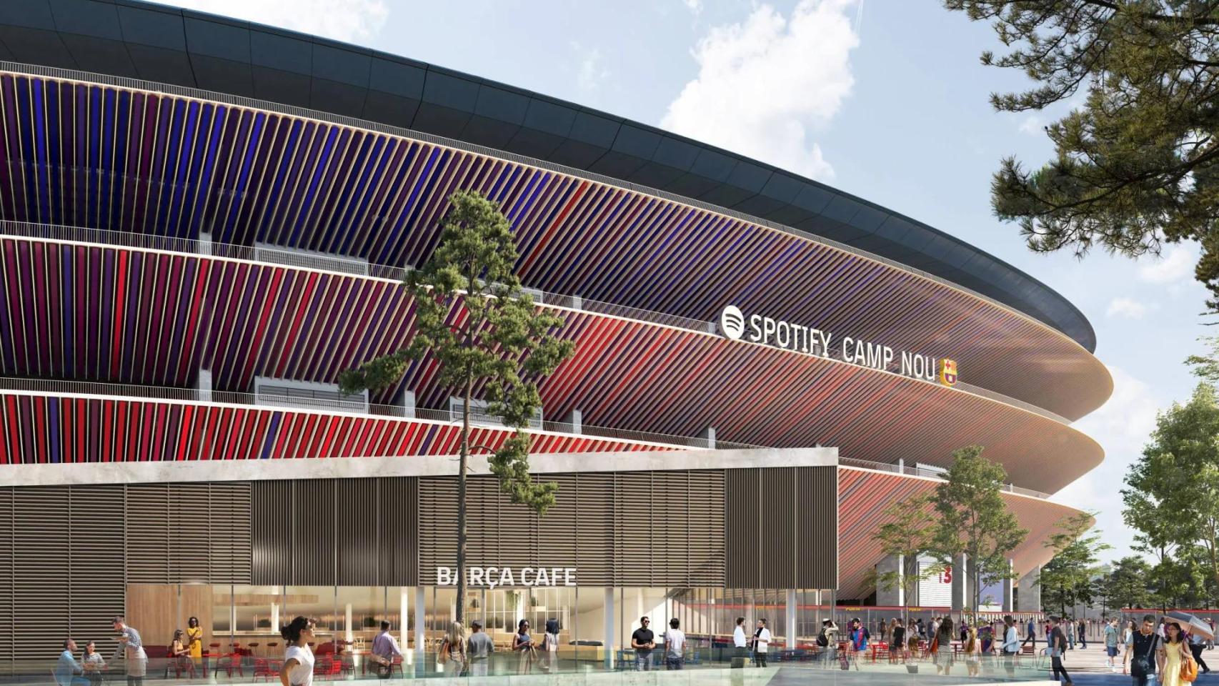 'Render' del futuro Spotify Camp Nou y el Barça Café