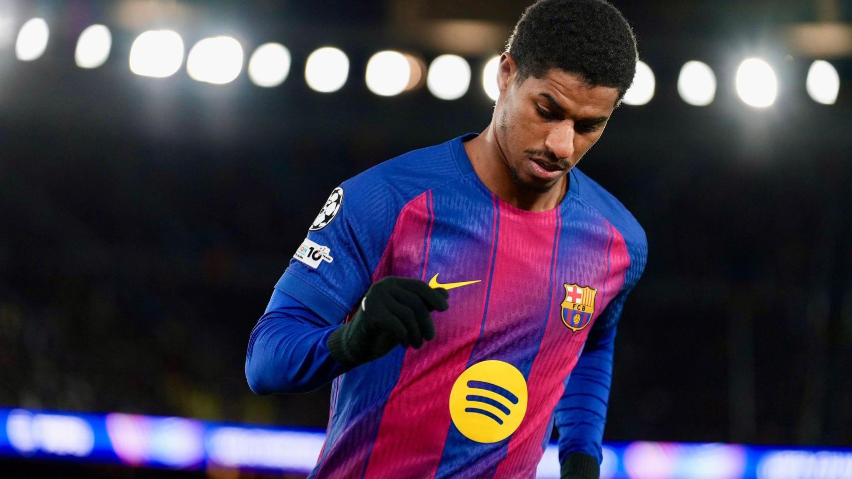 Marcus Rashford durante el Barça-Copenhague