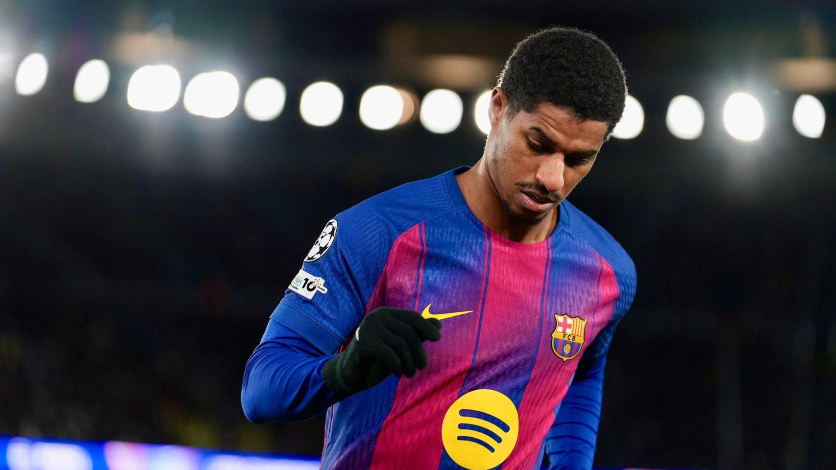 Marcus Rashford durante el Barça-Copenhague