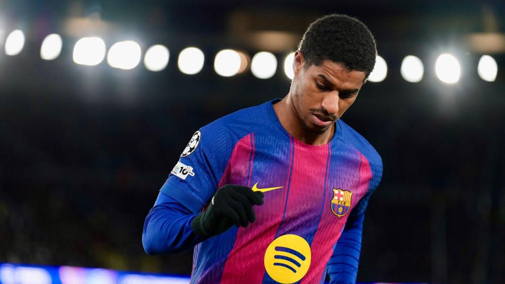 Marcus Rashford durante el Barça-Copenhague