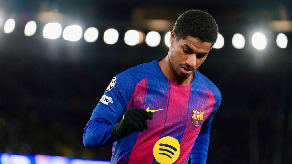 Marcus Rashford durante el Barça-Copenhague