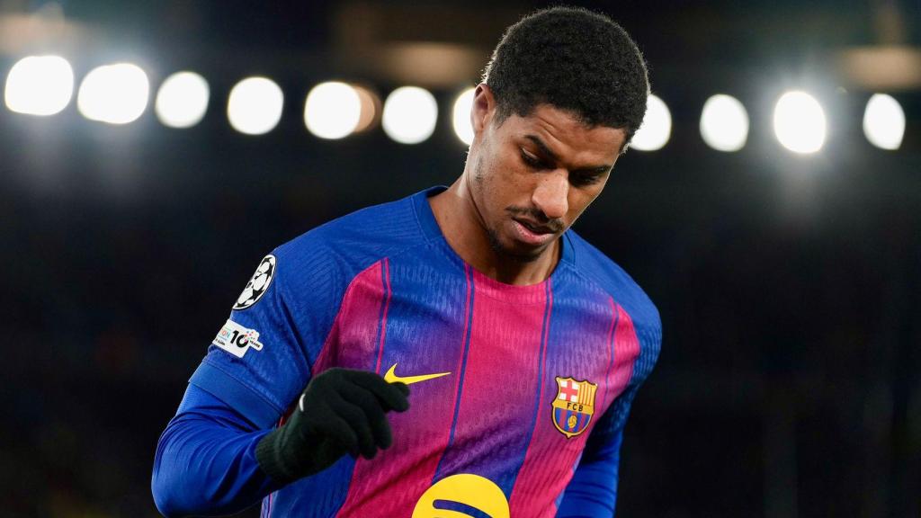 Marcus Rashford durante el Barça-Copenhague