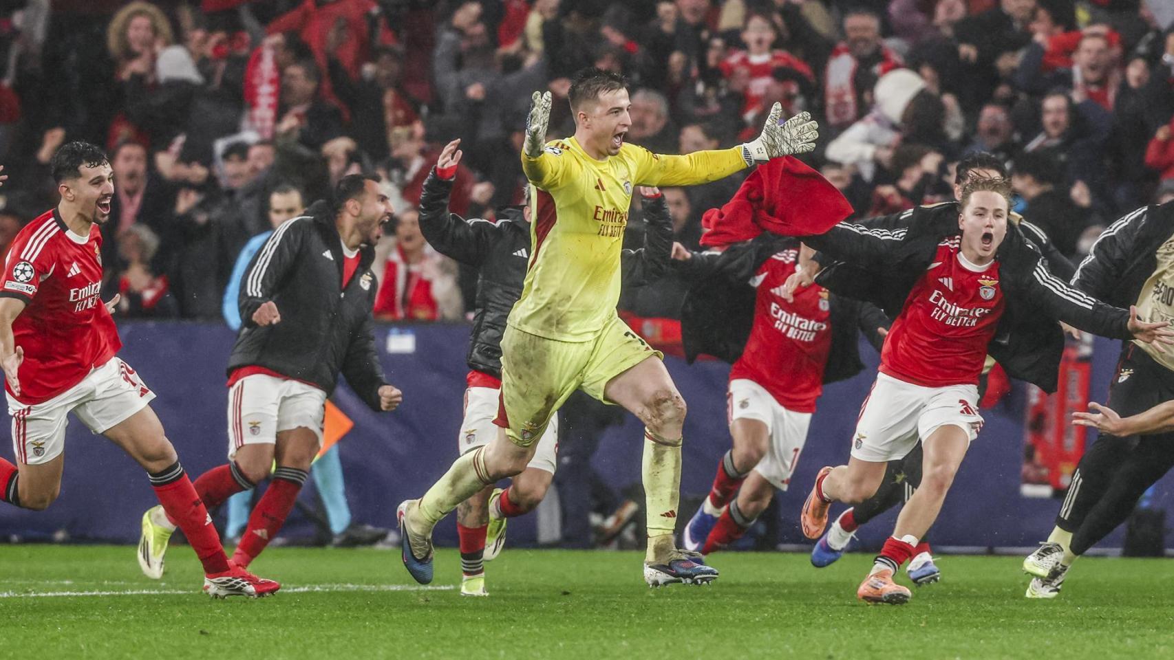Tribun y el Benfica enloquecen con el gol en el descuento al Real Madrid