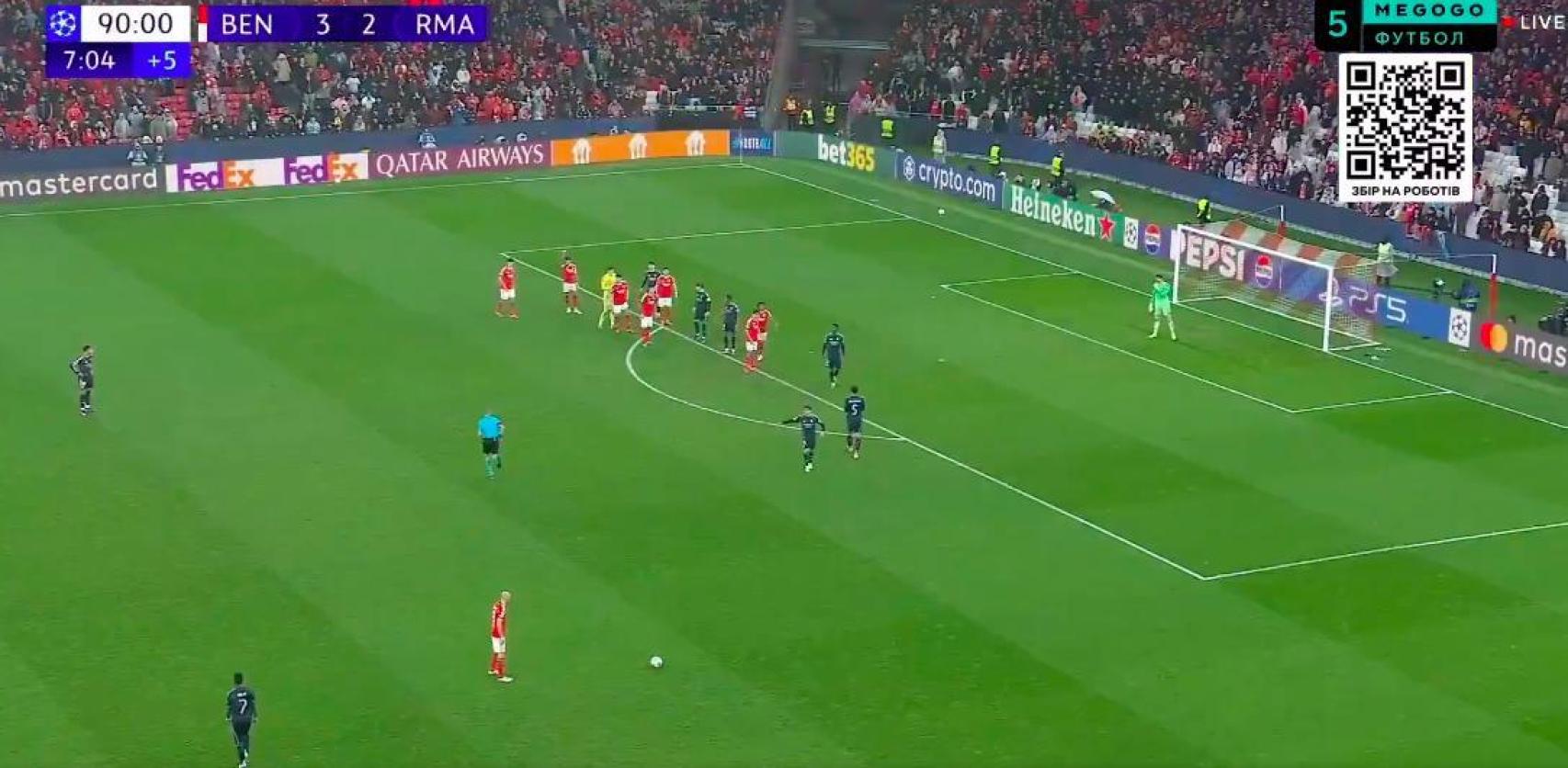 Falta del gol de Trubin al Reial Madrid