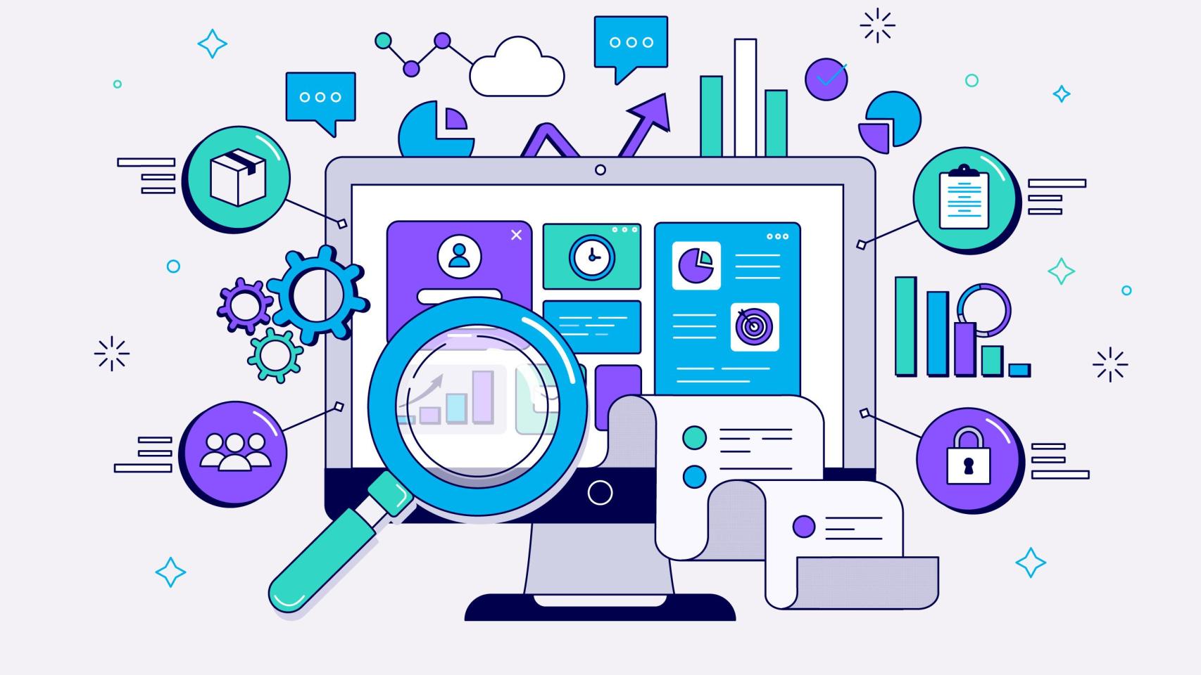 Ilustración de software para empresas