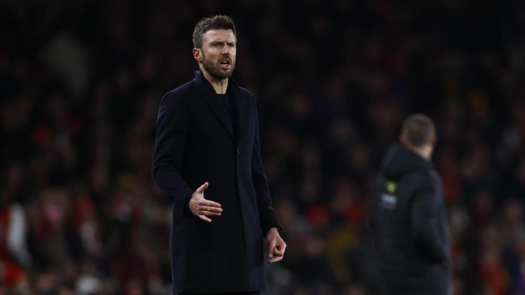 Michael Carrick, en el partido Arsenal-Manchester United de la Premier League