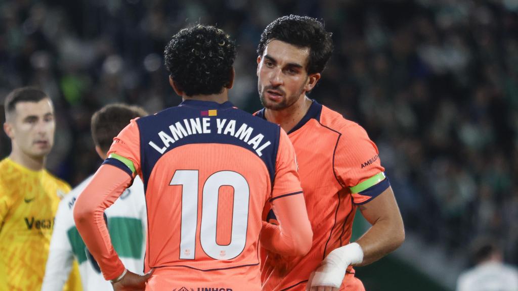 Ferran Torres y Lamine Yamal, durante el partido Elche-Barça
