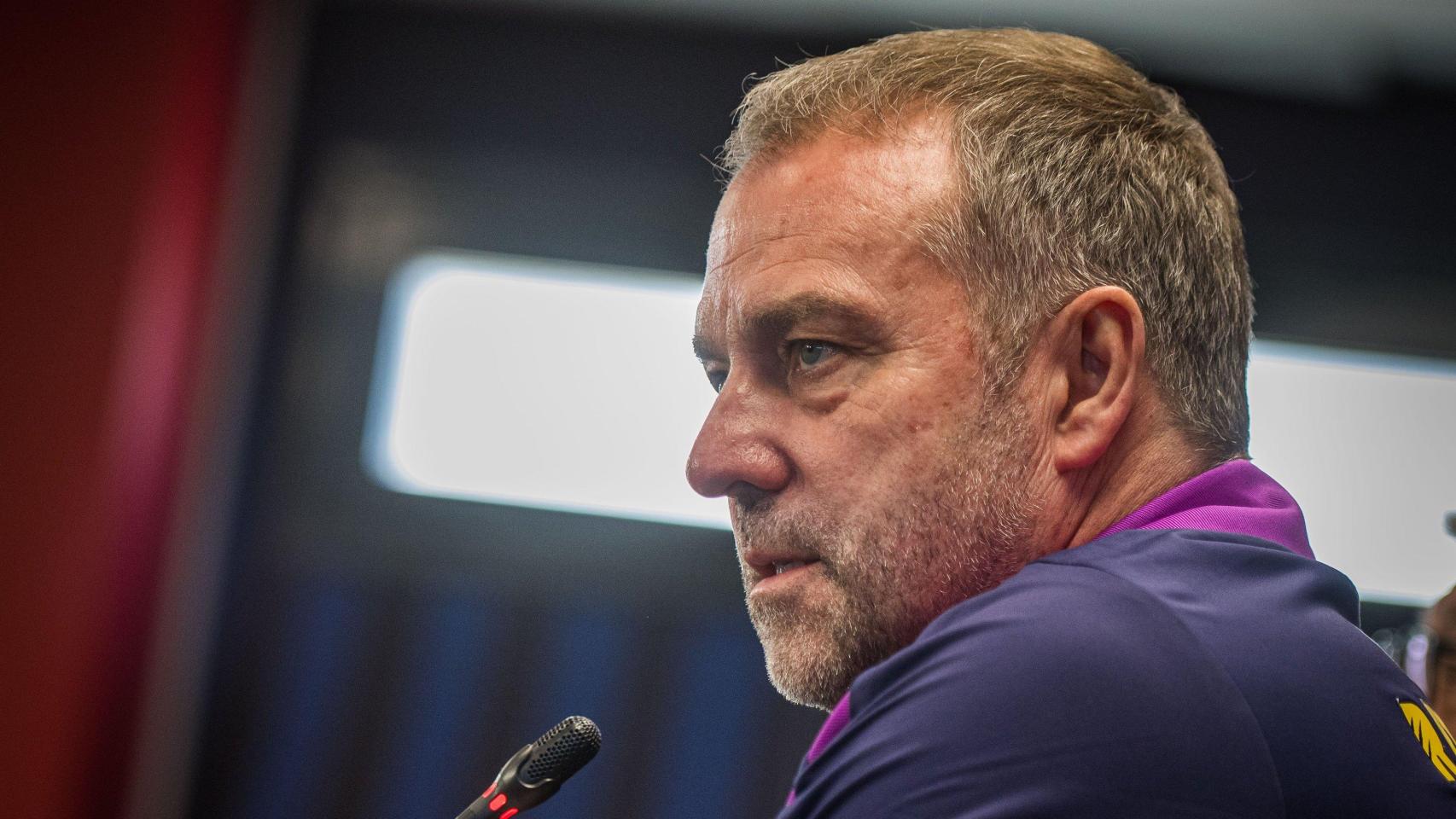 Hansi Flick en la rueda de prensa previa al Albacete-Barça