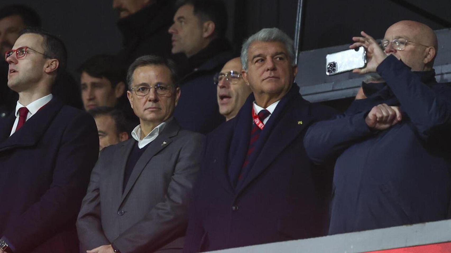 Joan Laporta, en el palco del Carlos Belmonte