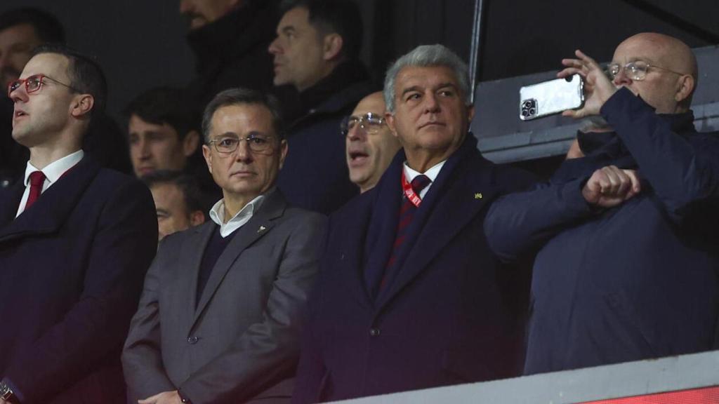 Joan Laporta, en el palco del Carlos Belmonte