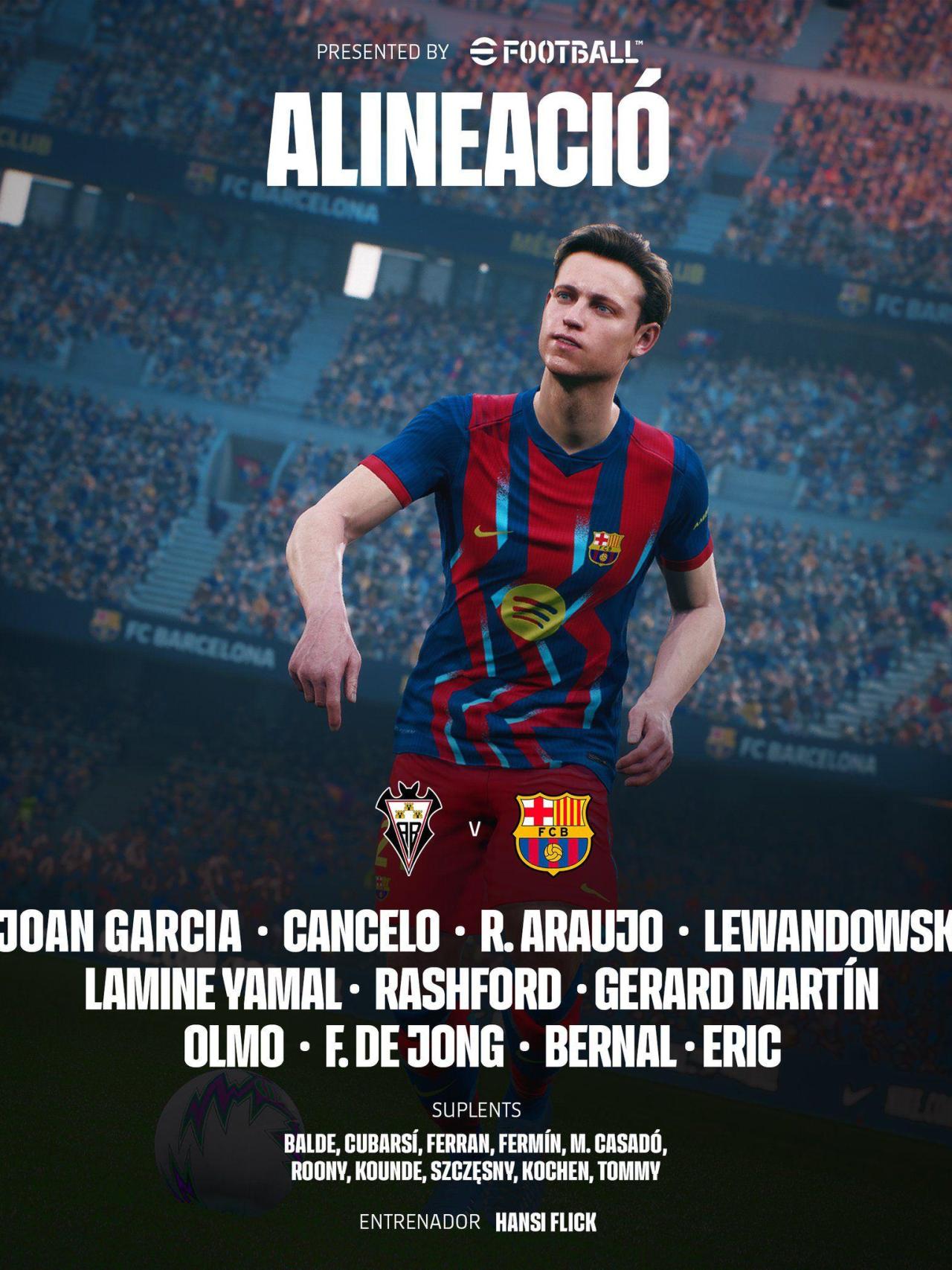 L'alineació de Hansi Flick per a l'Albacete-Barça de la Copa del Rei