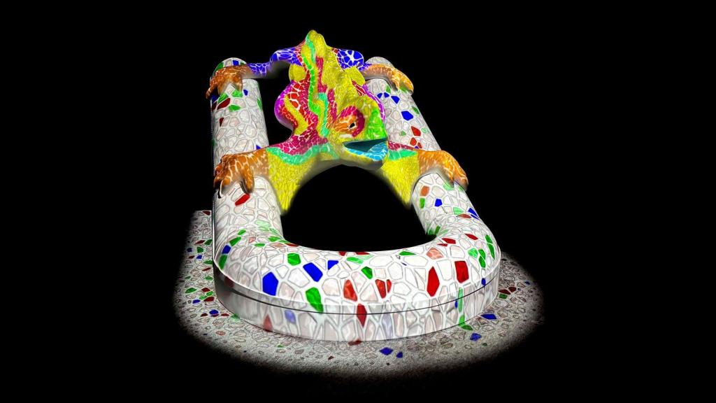 Una recreación del dragón del Park Güell de Gaudí