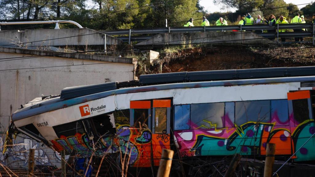 El tren de Rodalies accidentado en Gelida