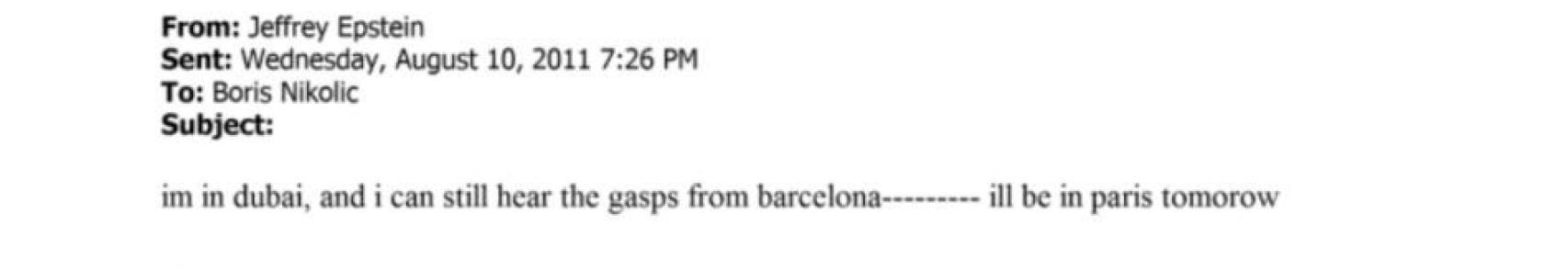 Mensaje en el que se lee como Jeffrey Epstein conversa con Boris Nikolic
