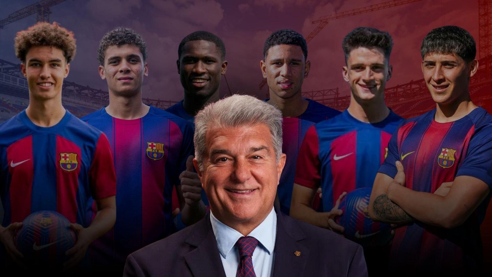 Joan Laporta en un montaje