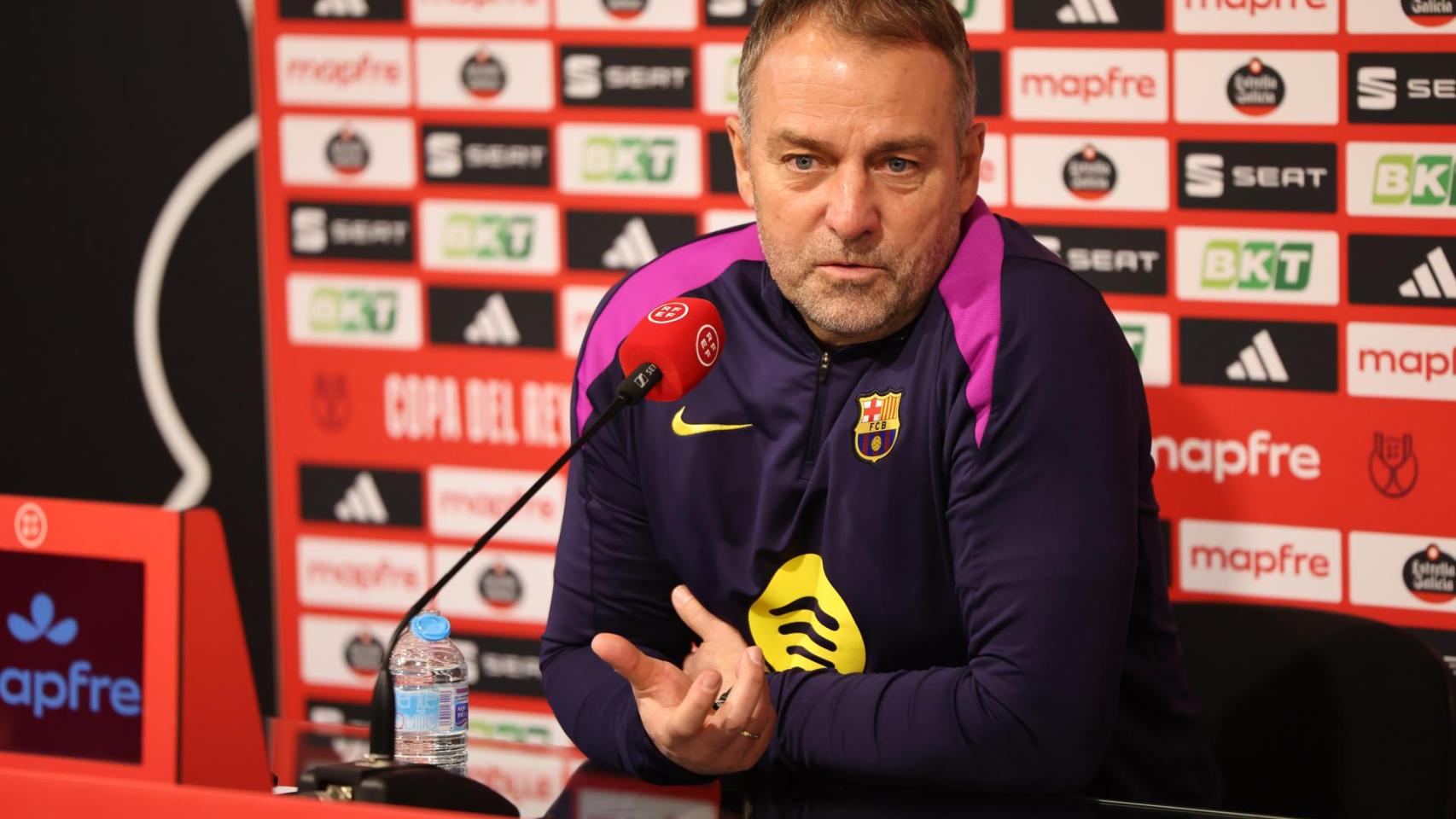 Hansi Flick, tras la victoria del Barça contra el Albacete, en rueda de prensa