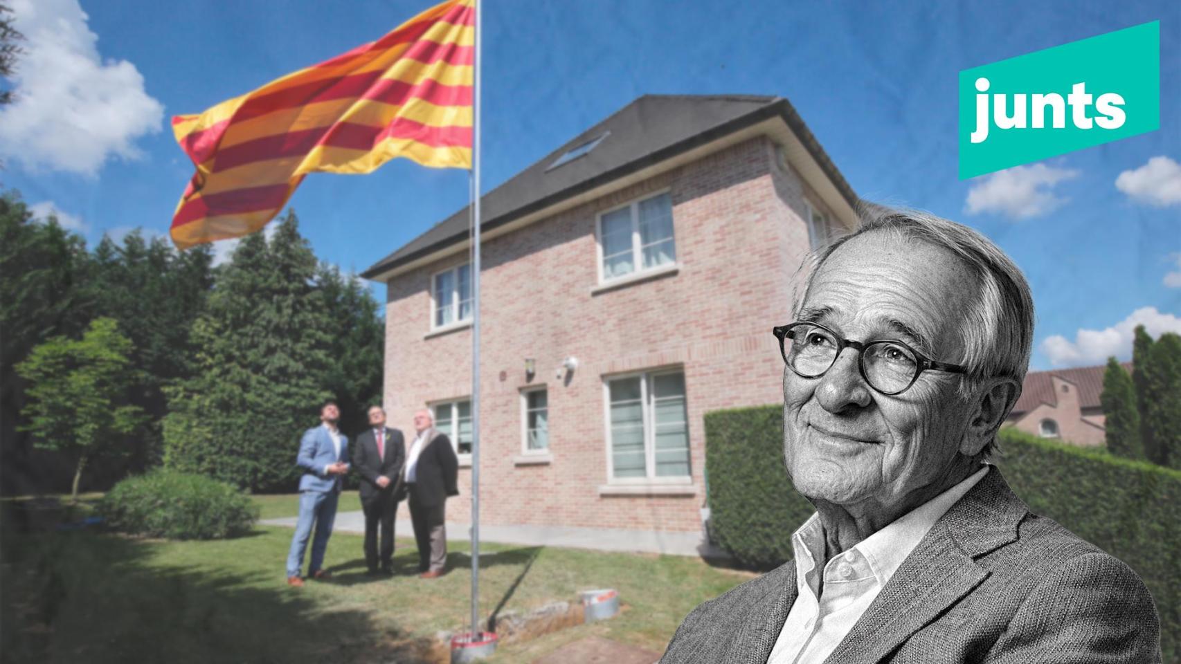 Fotomontaje de Xavier Trias junto a la 'Casa de la República' de Waterloo