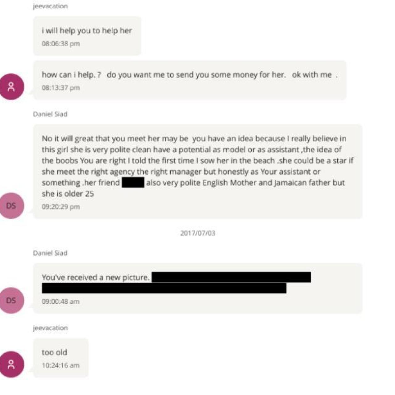 Una conversación de Skype entre Daniel Siad y Jeffrey Epstein