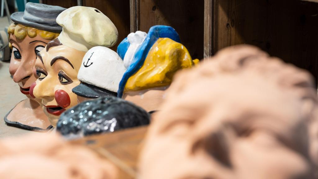 Varios 'capgrossos', en el taller de Arnau Espuga