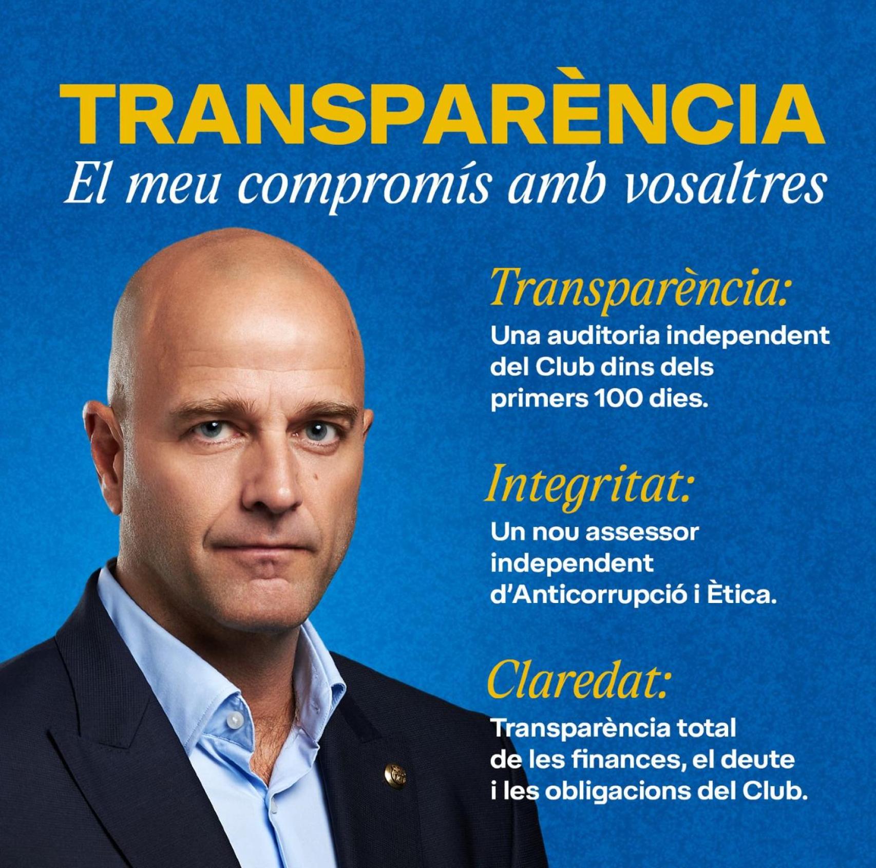 Los compromisos de Xavier Vilajoana con los socios del Barça en caso de ganar las elecciones