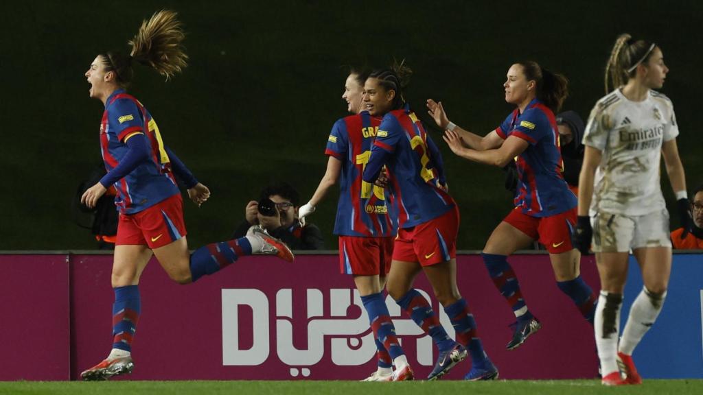 Alexia Putellas celebra un gol con el Barça Femenino contra el Real Madrid