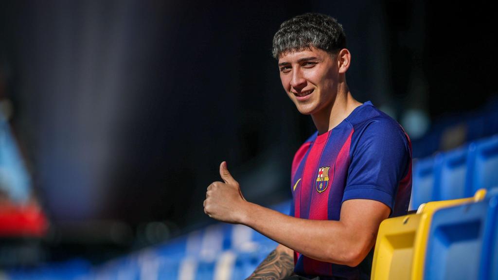 Patricio Pacífico, en su presentación con el Barça B
