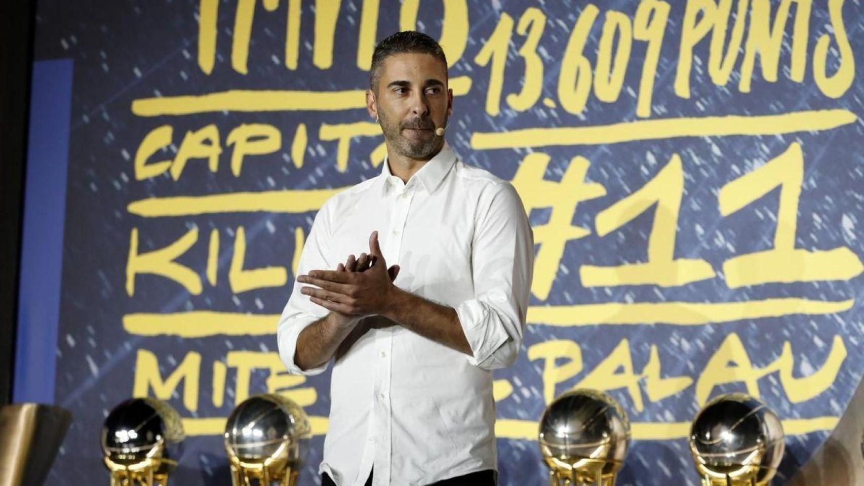 Juan Carlos Navarro, en un acto de homenaje del Barça de basket