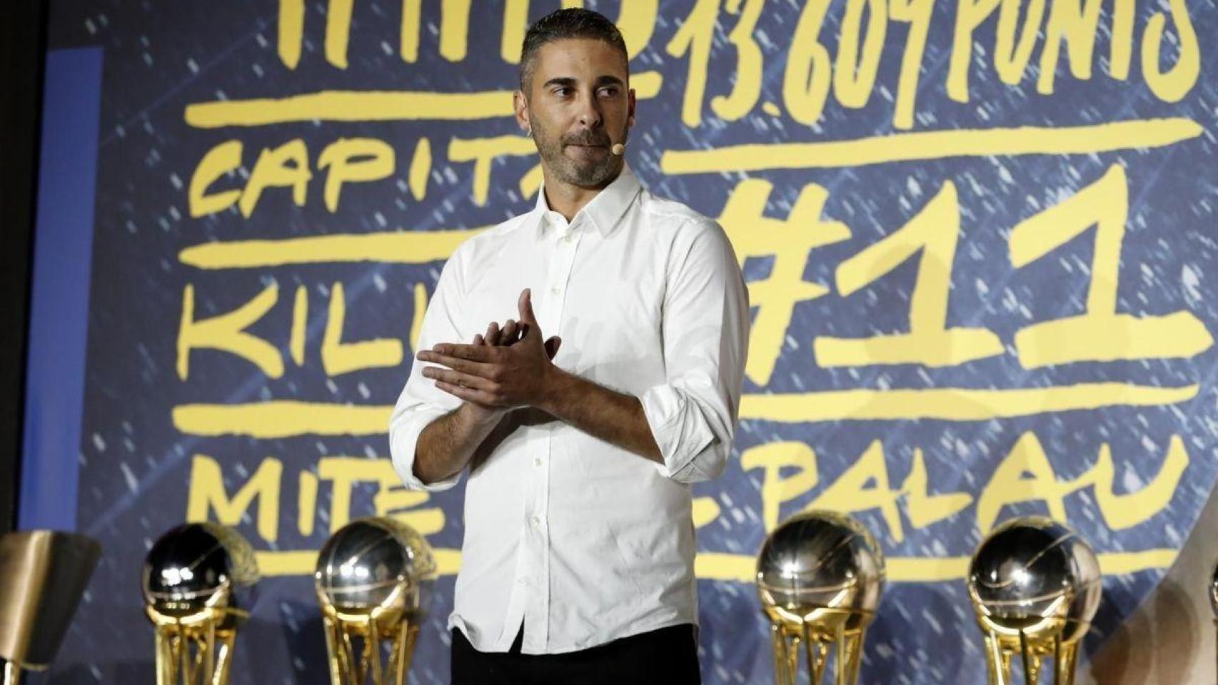 Juan Carlos Navarro, en un acto de homenaje del Barça de basket