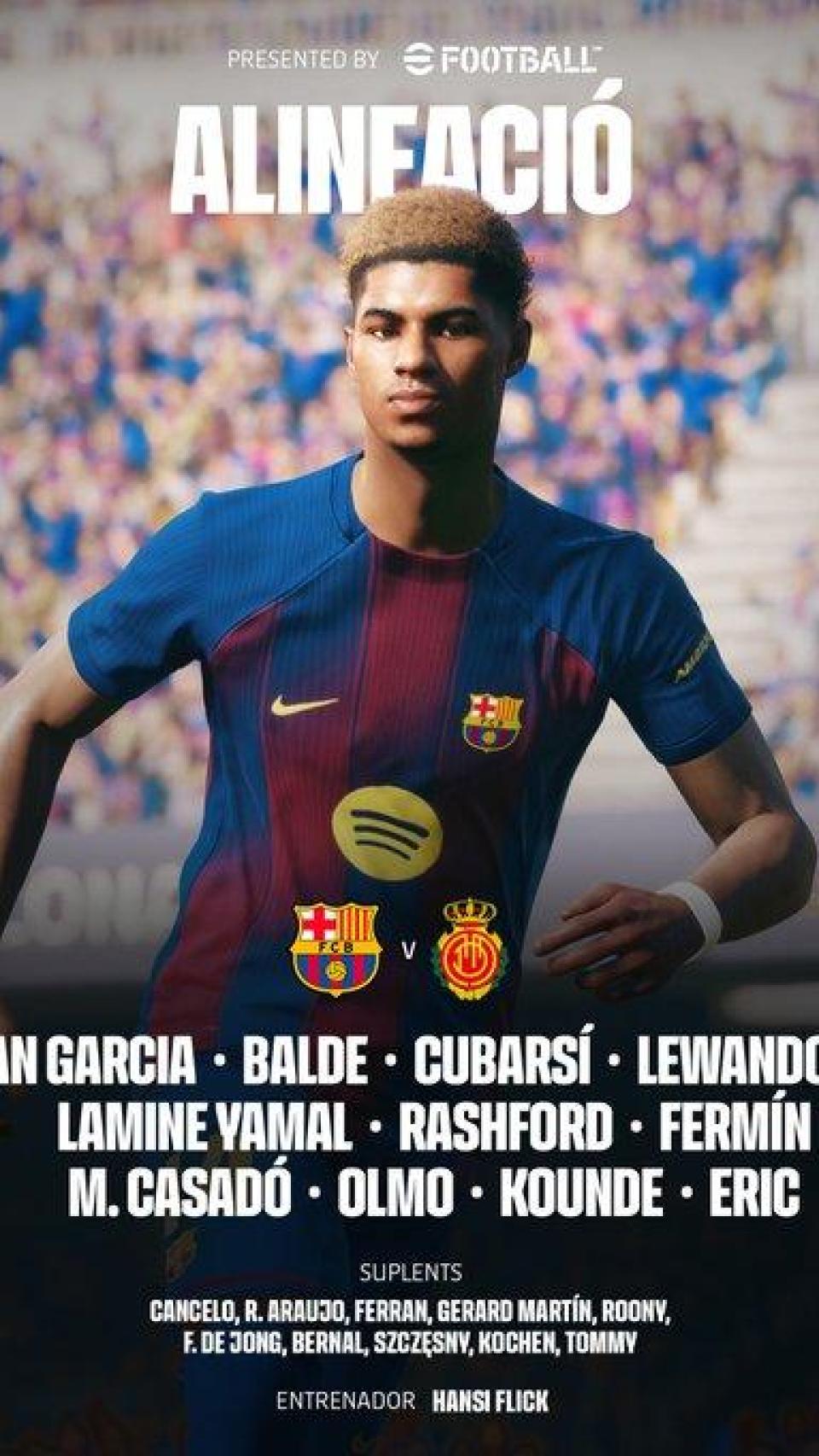 Alineació Barça-Mallorca