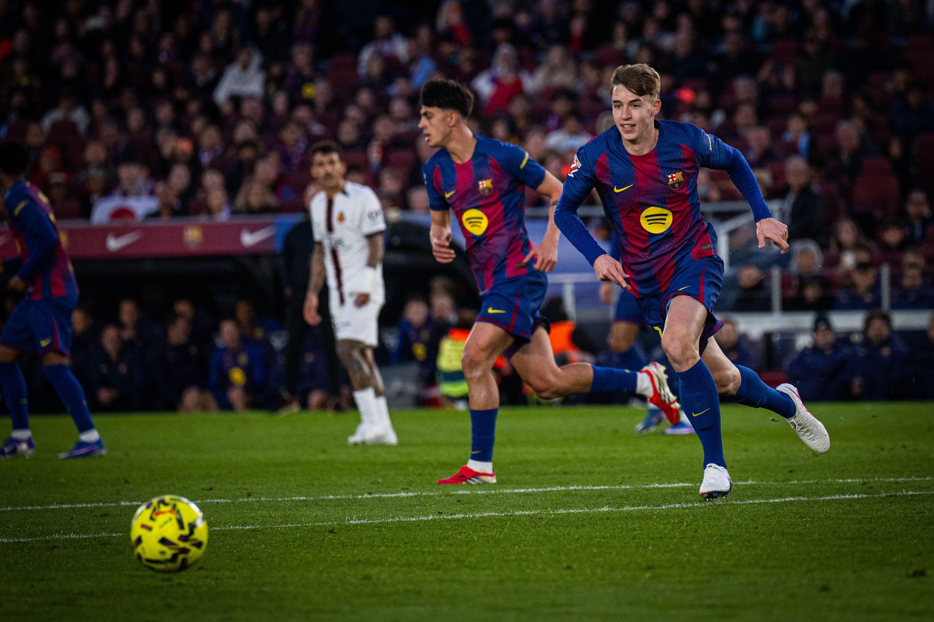 Tommy Marqués, en su debut con el Barça contra el Mallorca