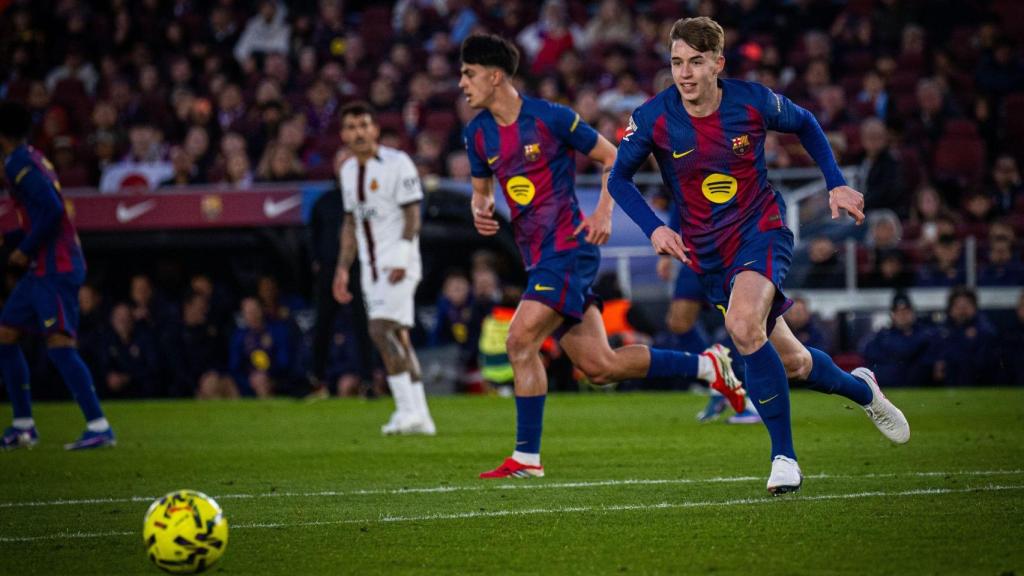 Tommy Marqués, en su debut con el Barça contra el Mallorca