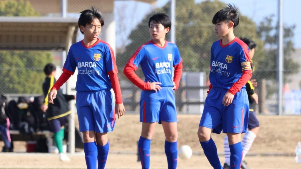 Jugadores de la Barça Academy Aichi, en Japón