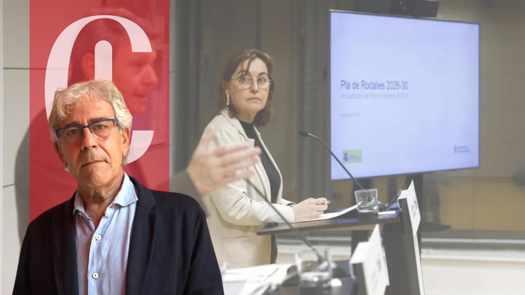 Un fotomontaje del colaborador Toni Bolaño con una imagen de la 'consellera' Sílvia Paneque de fondo