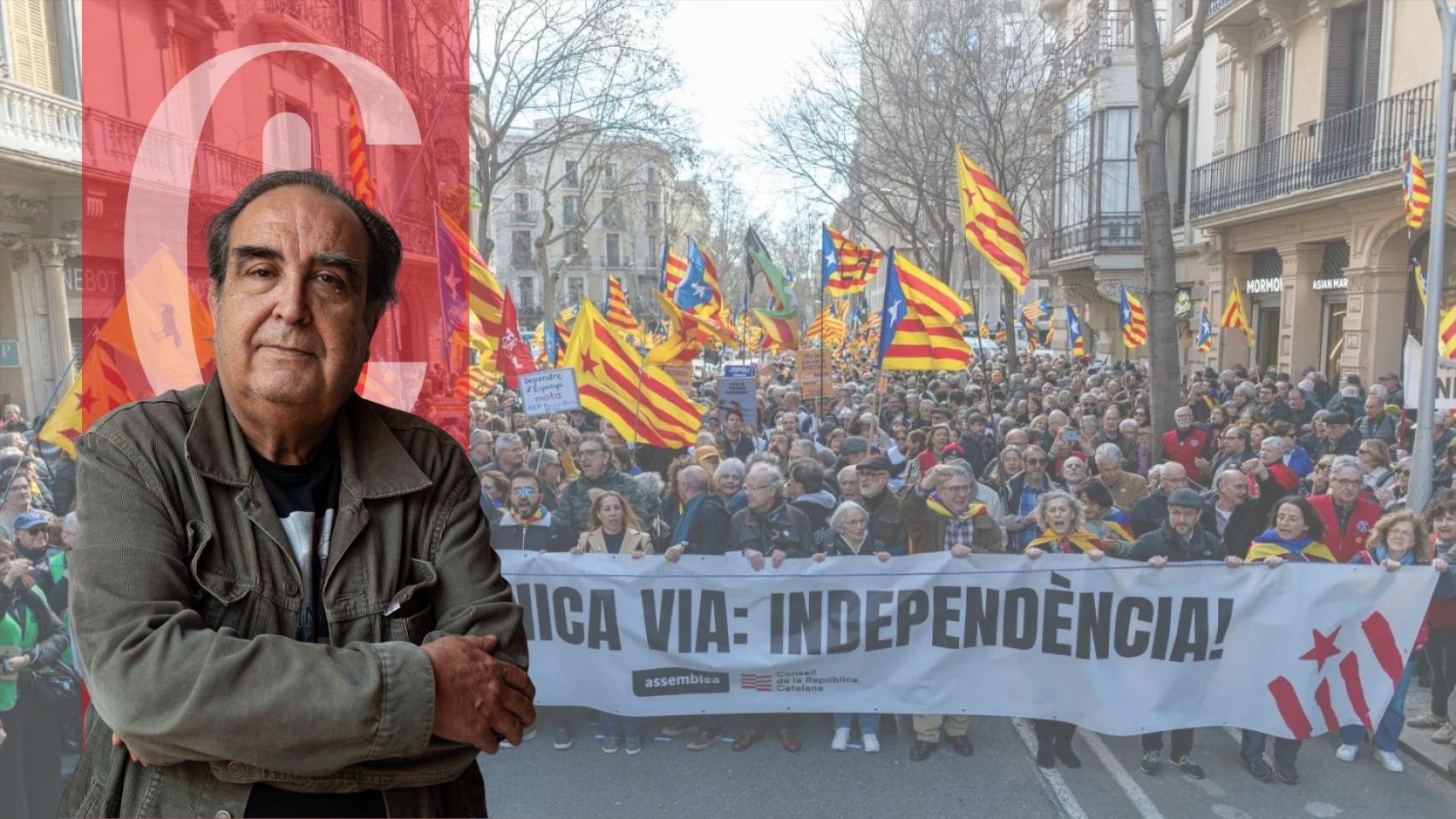 La escueta manifestación independentista contra el servicio de Rodalies