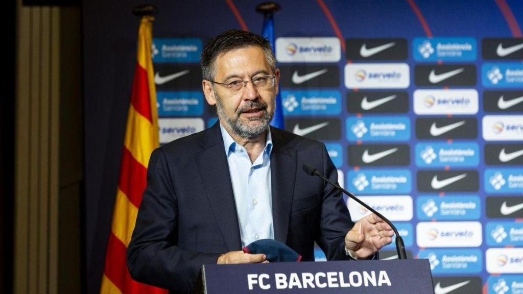 Josep Maria Bartomeu, durant una compareixença amb el Barça