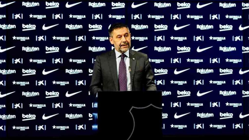Josep Maria Bartomeu, en l'anunci de la seva dimissió del Barça