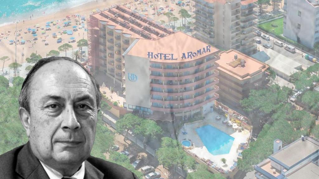 Fotomontaje del fallecido Jordi Comas en el Hotel Aromar de Platja d'Aro