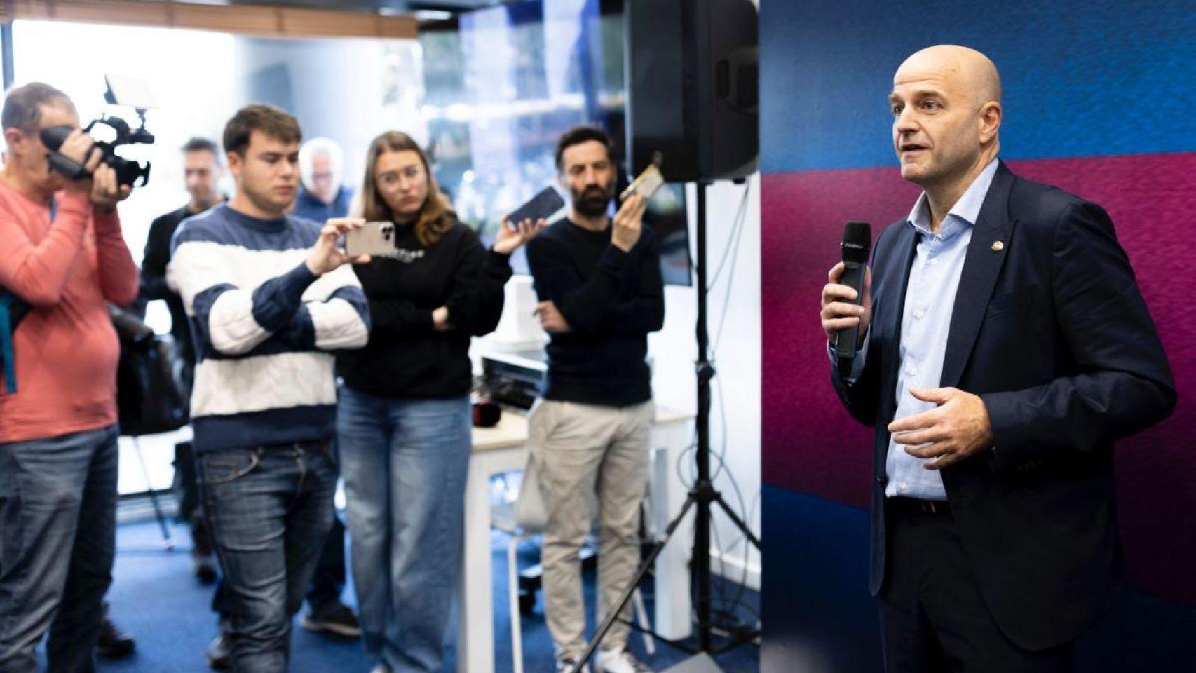 Xavier Vilajoana, en la inauguración de su nueva sede en Avinguda Diagonal 682