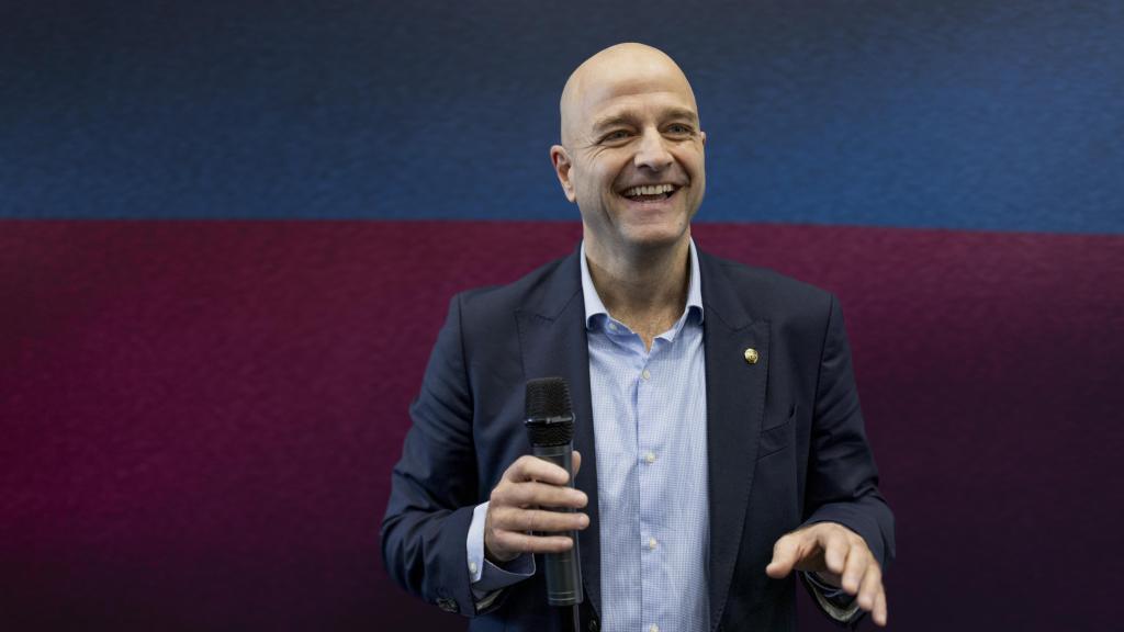 Xavi Vilajoana, durante el acto de inauguración de su sede en la Avenida Diagonal 682