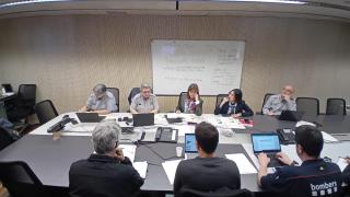 Imagen de una reunión de seguimiento del temporal con la 'consellera' Núria Parlon